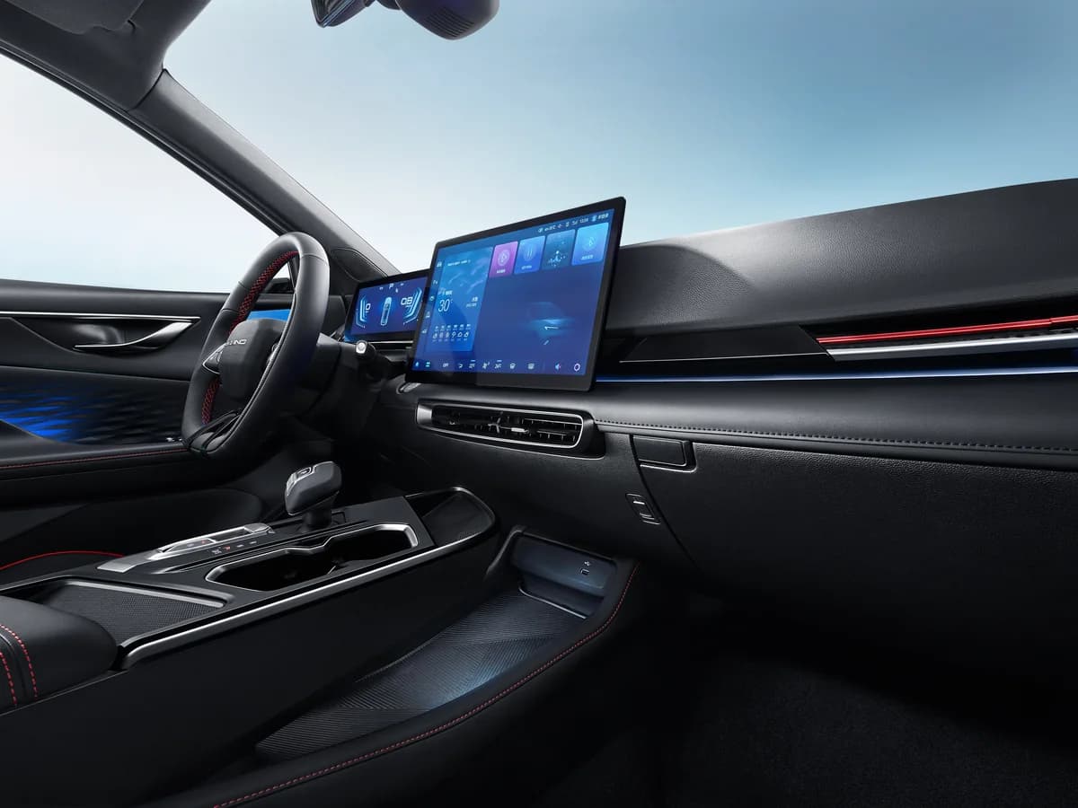 BAIC X55 II dashboard with the twin 10.25-inch displays